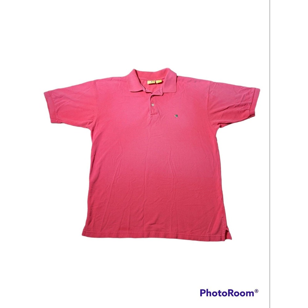 Vintage DUCK HEAD ORIGINAL Mens Large Salmon Pink Short Sleeve Polo Shirt